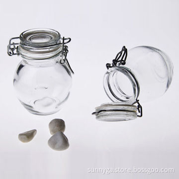 Transparent color glass jar